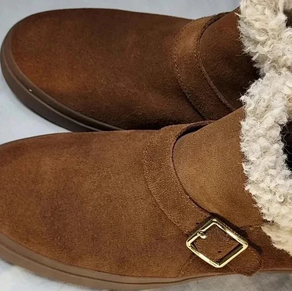 Cole Haan Nantucket Cozy Ankle Fur Buckle Strap Cowhide Like Fabric Women Boot 7 - Picture 13 of 13